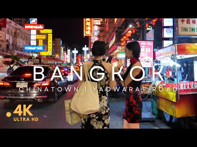 [4K] Walking around Chinatown (Yaowarat Road) in Bangkok, Thailand
