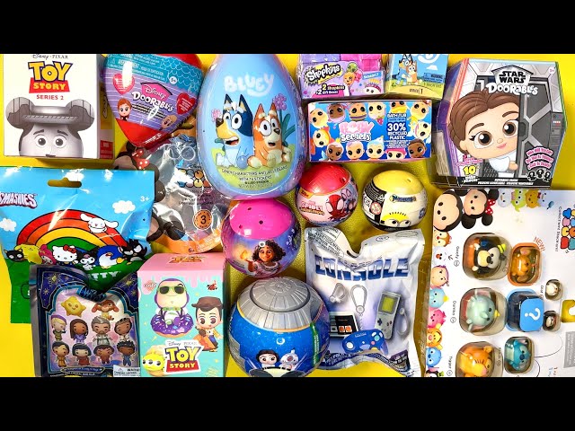 16 minutes Asmr unboxing eggs! Hello Kitty, Bluey, Doorables Star Wars, Baby Borne, Wish