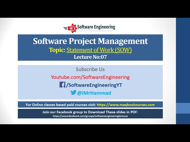 Statement of Work ( SoW ) | Lecture 07 - Hindi/Urdu | Software Project Management