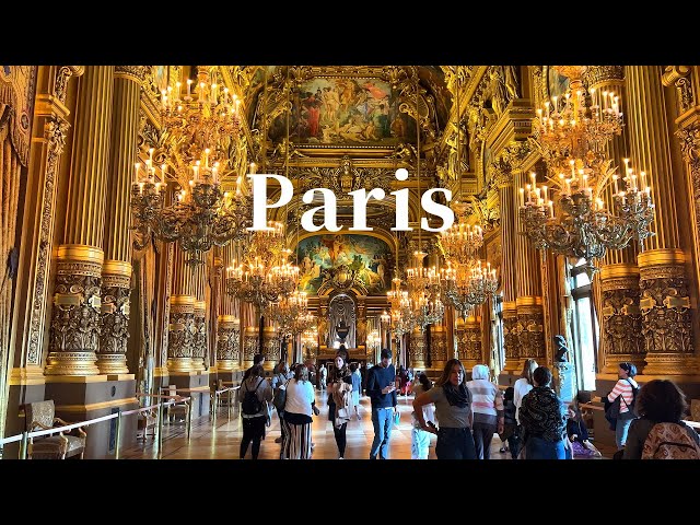 [4K]🇫🇷 Paris Walk: Palais Garnier Opera House🏛️ Place de la Concorde, Pont Alexandre III💕 2022