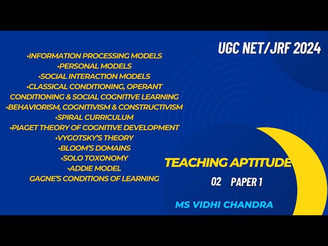 Class 2 Teaching Aptitude | Teaching Models & Theories | UGC NET Paper 1|