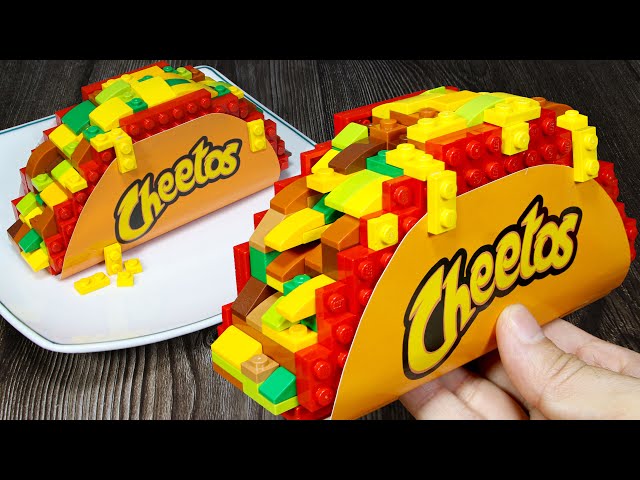 The Best Flamin' HOT Cheetos Tacos Recipe, but it's LEGO FOOD in real life   - Stop Motion & ASMR