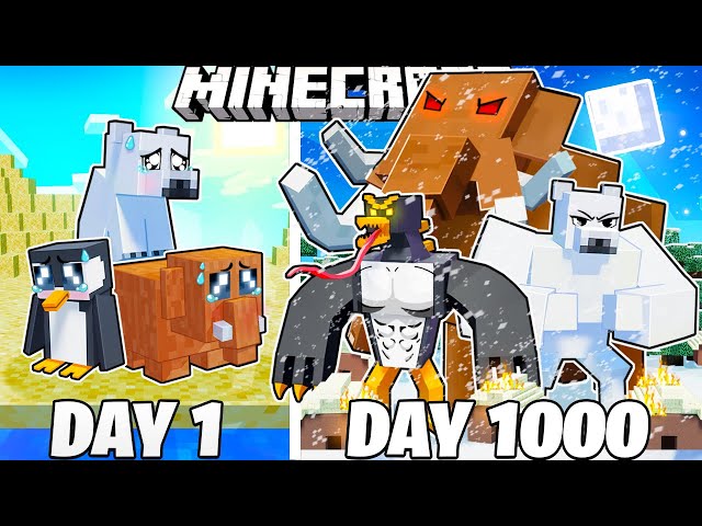 I Survived 1000 Days as FROZEN MONSTERS in HARDCORE Minecraft!
