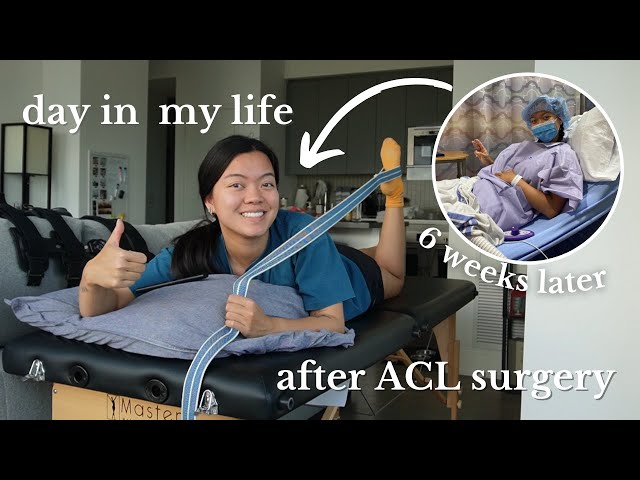 day in my life after ACL surgery | 6 wks post op (exercises, routine, food, mental health)