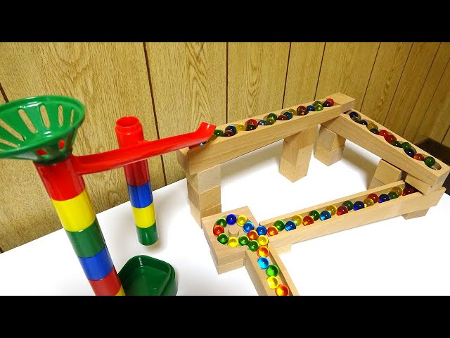 Marble Run ☆ Jump Slope & Wooden Wave Slope & PythagoraSwitch!