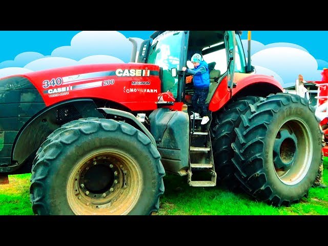Videos for kids Learn  with Trucks Tractor Funny Baby ride on Power Wheels