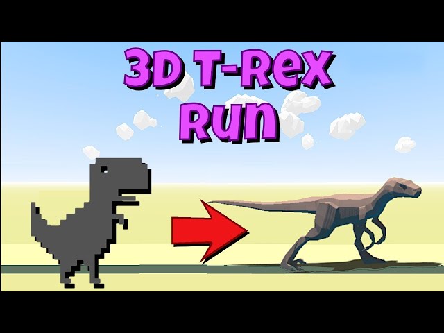 Needlessly 3D Chrome Dinosaur Game (JavaScript/Three.js)