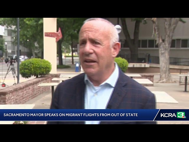 Sacramento Mayor Darrell Steinberg speaks about migrants being flown in out of state