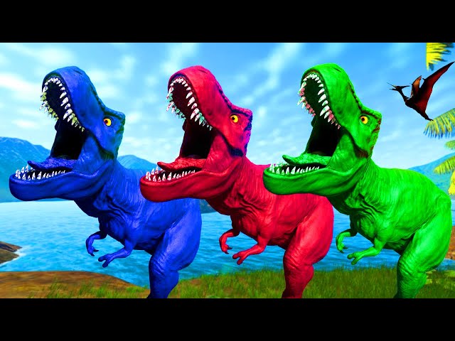 🔴Dinosaurs revolt battle with Godzilla 2014 + Indominus Rex + Giganotosaurus VS Team Megalodon Rex