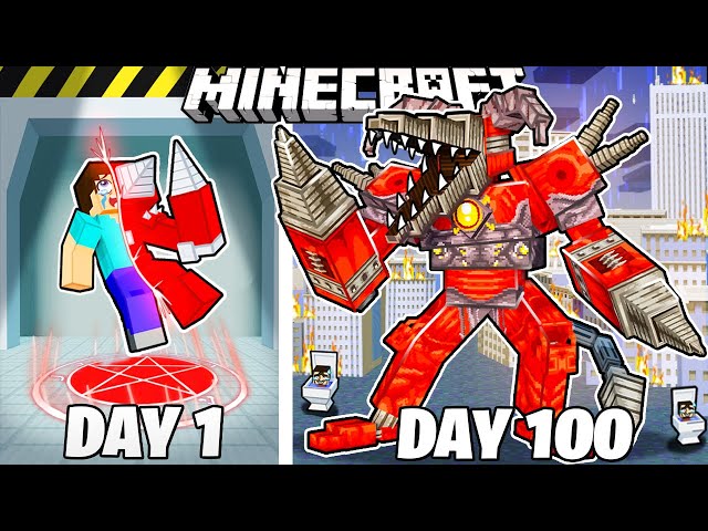 I Survived 100 Days as EVIL DRILLMAN in HARDCORE Minecraft!