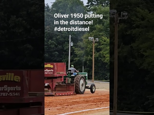 Oliver 1950 laying down some Detroit Diesel power