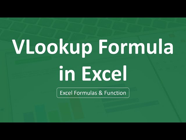 VLookup Formula in Excel for Beginners