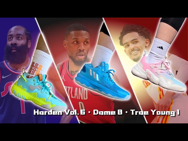 Harden Vol. 6 vs Dame 8 vs Trae Young 1: Which One is the Best Adidas Basketball Shoe??