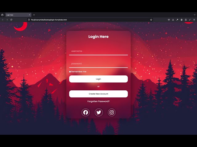 Stylish Login Form Design Using HTML & CSS | Step-by-Step Tutorial