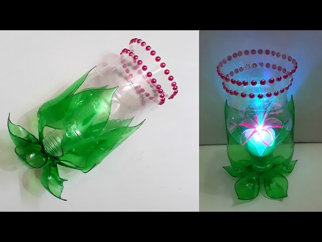DIY :Tealight holder/Showpiece made from waste Plastic Bottle| room decoration ideas