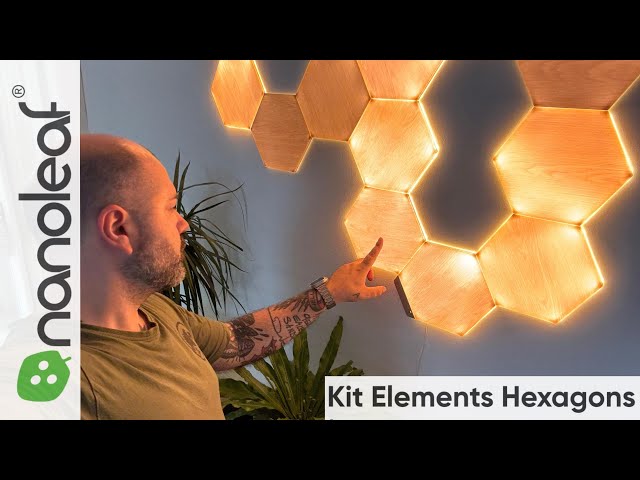 Nanoleaf Elements Wood Look Hexagons - Starter Kit + Expansion Pack