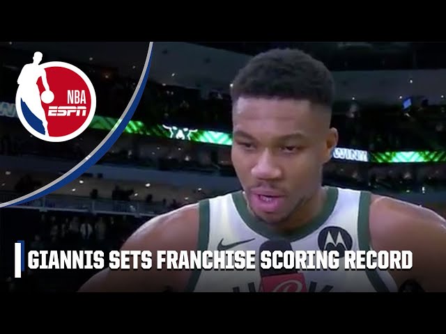 GIANNIS SETS BUCKS FRANCHISE SCORING RECORD 🔥 'Great to GET IT DONE at home' 🦌 | NBA on ESPN