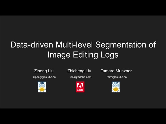 Data-driven Multi-level Segmentation of Image Editing Logs