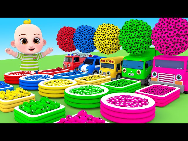 Wheels on the bus - baby song learn colors with giant blender - Nursery Rhymes & Kids Songs