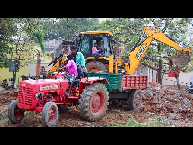 JCB 3DX Going Panchayad Building Debris Loading in Tractor | Jcb tractor