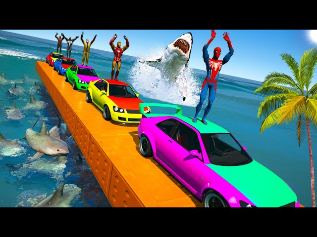 Car parkour: the ultimate test of agility and nerves. 🚗💨 GTA V mods Spiderman and friends