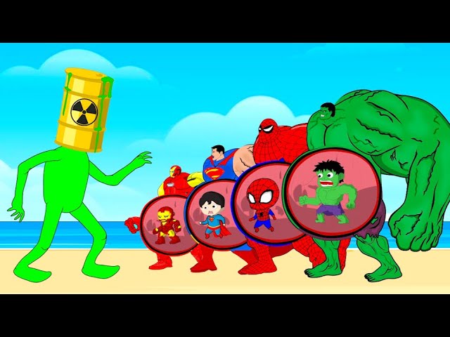 Evolution Of Hulk PREGNANT, SPIDER-MAN, SUPER-MAN, IRON-MAN vs MONSTER RADIATION | Animation Skill