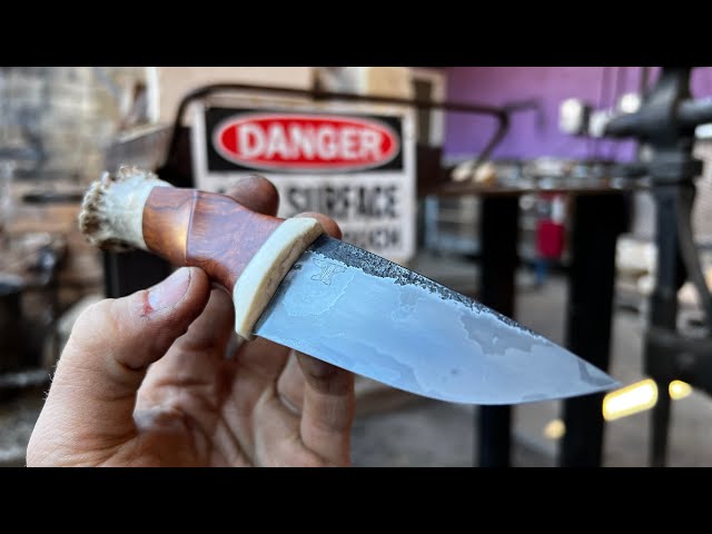 Making an Experimental Antler and Damascus Puuko Knife (FULL BUILD)