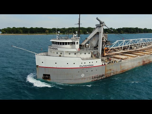 MV Cuyahoga meets Thunder Bay on the St Clair River with Heavy Metal music The Veil by October Noir