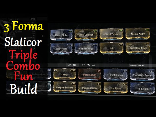 Warframe Weapon Builds - Triple Combo Staticor Build (3 Forma)