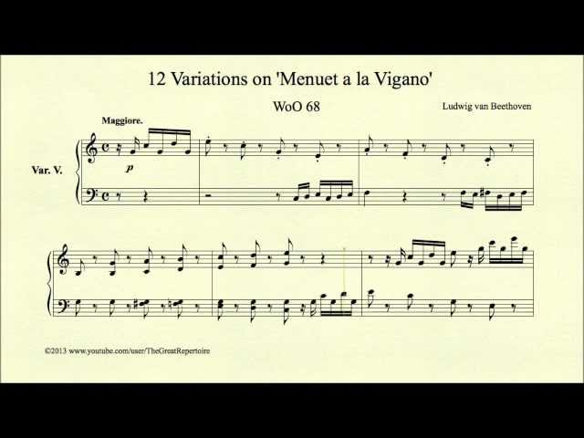 Beethoven, 12 Variations on Menuet a la Vigano, Variation V, WoO 68