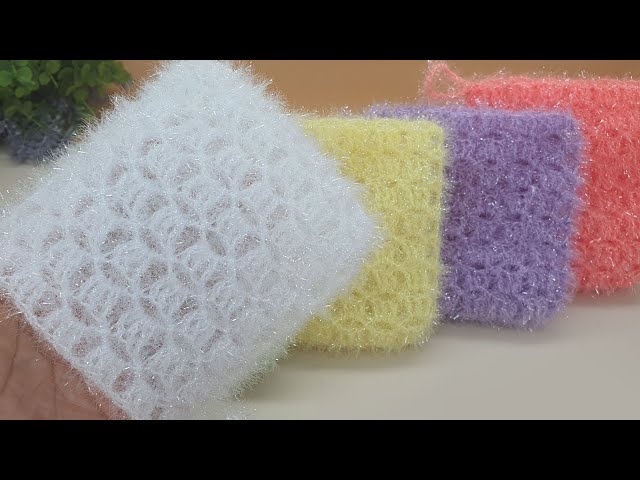 [수세미코바늘] 단순 패턴 사각 수세미 뜨기  Crochet Dish Scrubby
