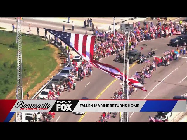 Massive procession on I-70 for a fallen Marine