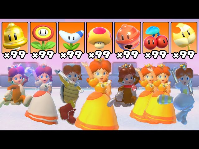 Super Mario 3D World - All Daisy Power-Ups