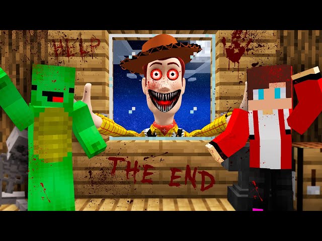 Scary WOODY.EXE from TOY STORY attacked JJ and Mikey house! Challenge from Maizen!
