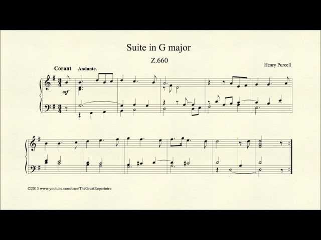 Purcell, Suite in G major, Z 660, Corant, Harpsichord