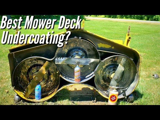 Mower Deck Undercoating Test. Surface Shield, Fluid Film, CRC Cosmoline