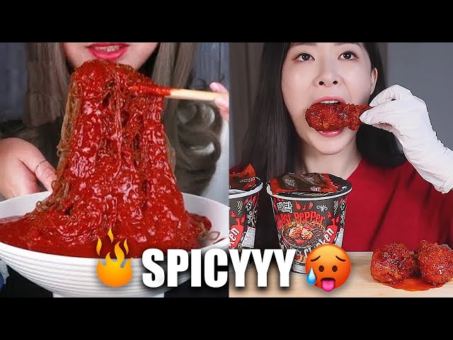 MUKBANGERS DOING SPICY EATING CHALLENGES🌶️