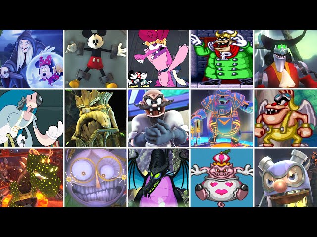 Mickey Mouse Game Series All Bosses (Castle of Illusion - Epic Mickey 1 2 - Illusion Island & &)