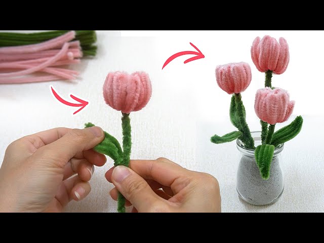 Easy Pipe Cleaner Tulips | How to make Pipe Cleaner Tulip Flowers