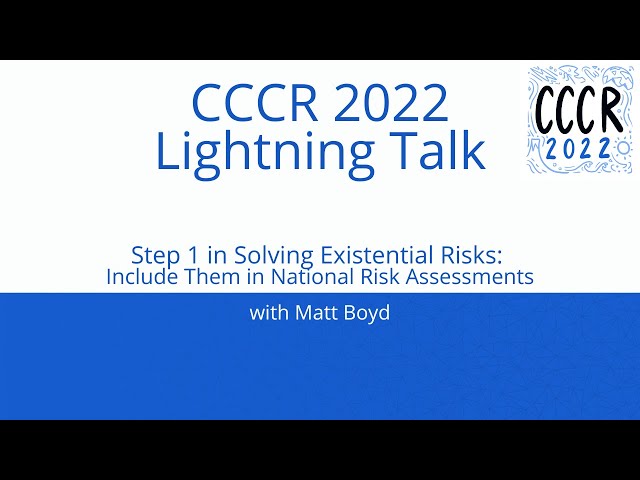 CCCR 2022 Lightning Talk: Matt Boyd