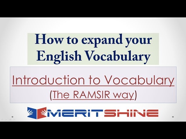 Introduction to Vocabulary - The RAMSIR way