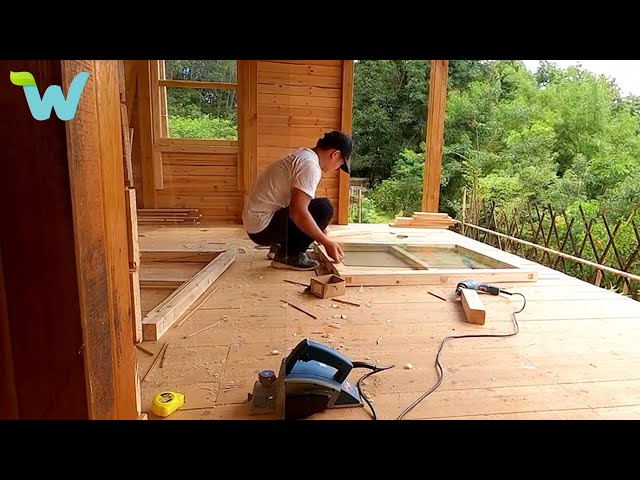 Young couple build the dream-like wooden house in the forest | WU Vlog ▶ 67