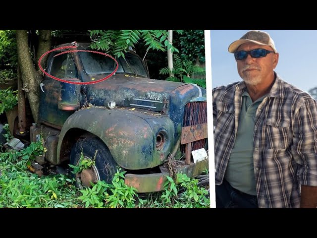 Man Finds Old Hidden Truck In Forest, When He Looks Inside, He Turns Pale