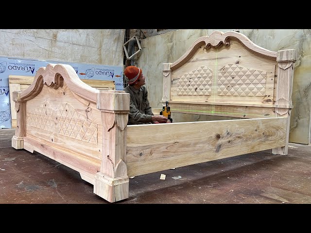 Extremely Ingenious Skills Woodworking Young Craft Worker // Build a Bed Luxury Neoclassical, Unique