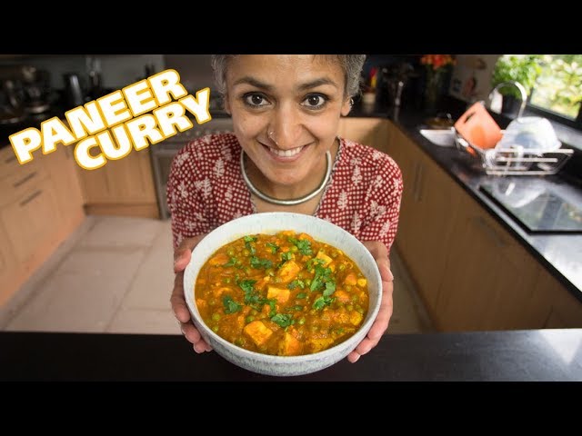 'Matar Paneer' - peas and paneer curry! Home cooked Indian food with Chetna