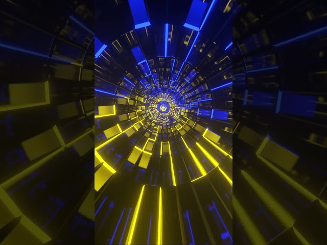#abstract #background Video 4k Yellow Blue Metallic Tunnel VJ #loop  NEON #visual  #asmr  Calm