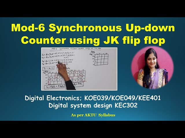 Design MOd 6 Synchronous Up/down counter using JK flip flop | Mod 6 up/down counter