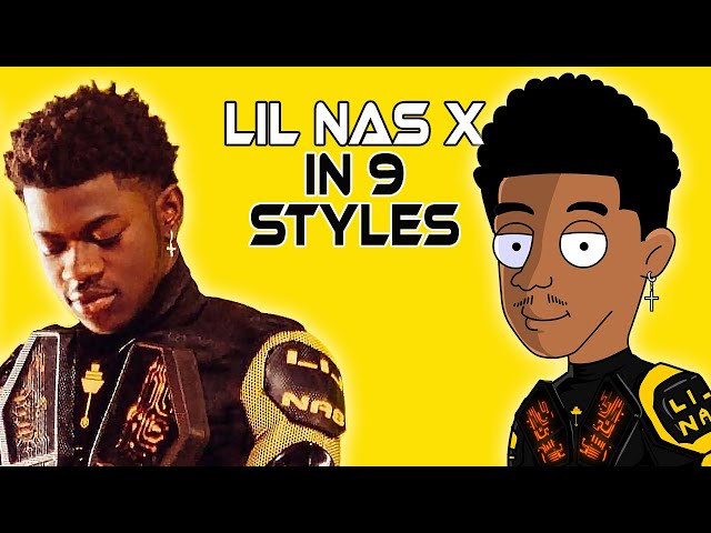Drawing Lil Nas X in 9 Cartoon Art Styles || Lil Nas X Speed Art