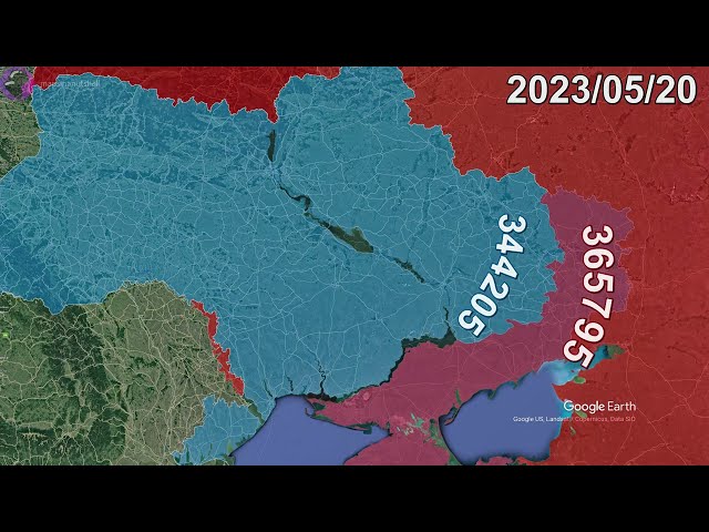 Russian Invasion of Ukraine: Every Day to September 1st using Google Earth