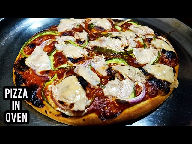 Pizza in Microwave Oven | Crunchy & Grilled Veg Pizza in Microwave Oven